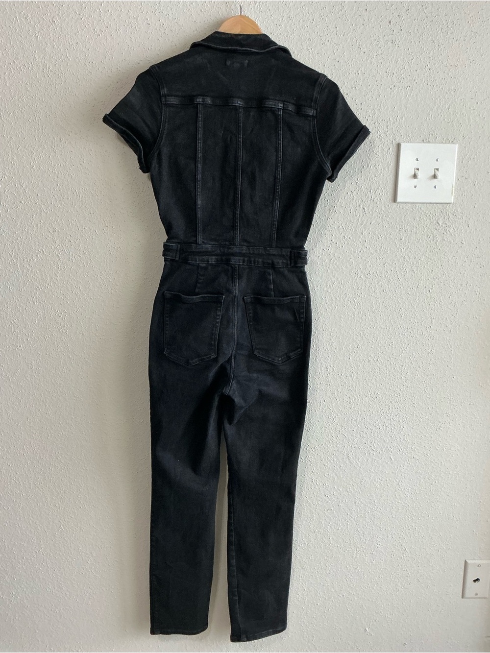 Good American Fit For Success Black Denim Utility Jumpsuit Women’s SZ 2 - Picture 5 of 11